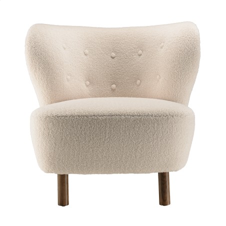 Fauteuil OCTAVE en tissu bouclette écru