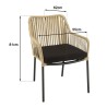 Salon de jardin MALO 2 pers. - Table ronde 70x70cm et 2 fauteuils