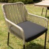 MALO 2-Person Garden Set - Square Table 70x70cm - Beige and Black Armchairs
