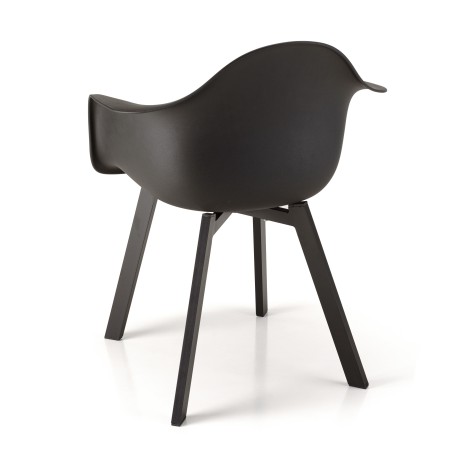 Lot de 6 fauteuils noirs dossier arrondi