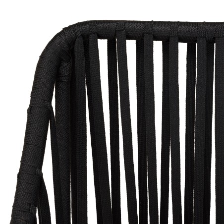 Salon de jardin MALO 2 pers. - Table ronde 70x70cm et 2 fauteuils gris et noirs
