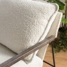 Fauteuil OCTAVE - Tissu écru et bois