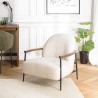 Fauteuil OCTAVE en tissu bouclette écru