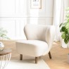 Fauteuil OCTAVE en tissu bouclette écru