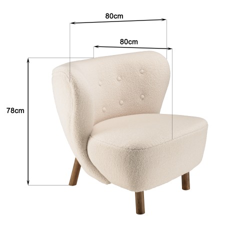 OCTAVE Armchair in Ecru Bouclé Fabric