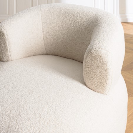 OCTAVE Armchair in Ecru Bouclé Fabric