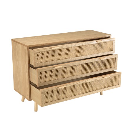 Commode RODRIGO - Bois naturel 3 tiroirs