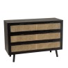 ANGELO Black Chest of Drawers with Natural Cane Finish
