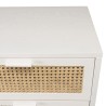 Commode blanche SMANDY 3 tiroirs cannage naturel