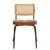 Lot de 2 chaises AGATHE métal noir velours orange