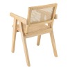AGATHE Light Rubberwood Armchair with Rattan Backrest