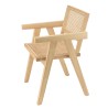 Fauteuil en bois d'Hévéa AGATHE - Rotin naturel