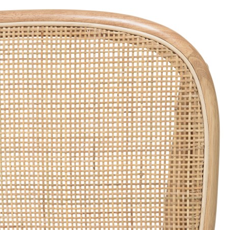 Chaise AGATHE en bois d'hévéa et rotin naturel