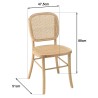 Chaise AGATHE en bois d'hévéa et rotin naturel