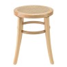 Tabouret en bois d'Hévéa AGATHE - Assise en rotin naturel