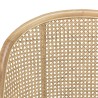 Chaise AGATHE bois d'Hévéa tissu blanc rotin