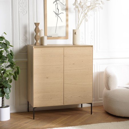 Buffet MAXENDRE couleur naturelle 2 portes 3 étagères