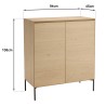 Buffet MAXENDRE couleur naturelle 2 portes 3 étagères