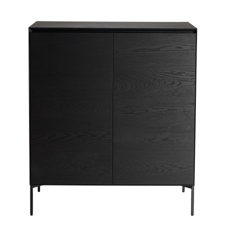 Buffet noir MAXENDRE - 2 portes 3 étagères