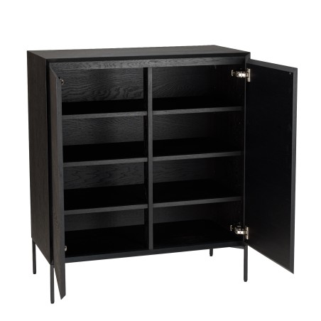 Buffet noir MAXENDRE - 2 portes 3 étagères