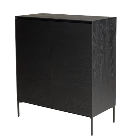 MAXENDRE Black Sideboard with 2 Doors and 3 Shelves