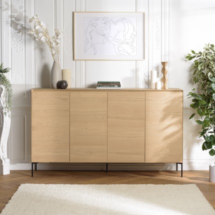 Buffet MAXENDRE couleur naturelle 4 portes 6 étagères