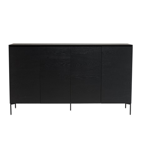 Buffet noir 4 portes 6 étagères - MAXENDRE