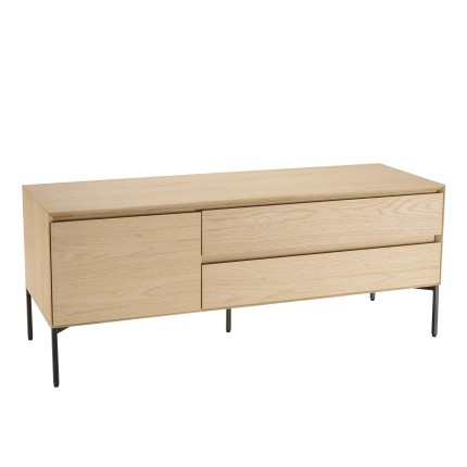 Meuble TV MAXENDRE naturel 1 porte 2 tiroirs