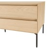 MAXENDRE - Natural TV Stand with 1 Door, 2 Drawers and Black Metal Legs