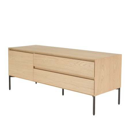 Meuble TV MAXENDRE naturel 1 porte 2 tiroirs