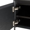 MAXENDRE Black TV Stand with 1 Door, 2 Drawers and Black Metal Legs