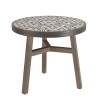 GREGOIRE Round Dining Table in Grey Oak 80x80cm with Concrete Top