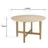 GREGOIRE Round Dining Table in Oak 120x120cm with Beige Concrete Top