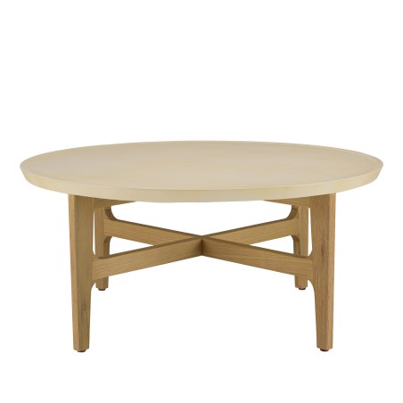 Table basse ronde GREGOIRE en chêne naturel 90x90cm