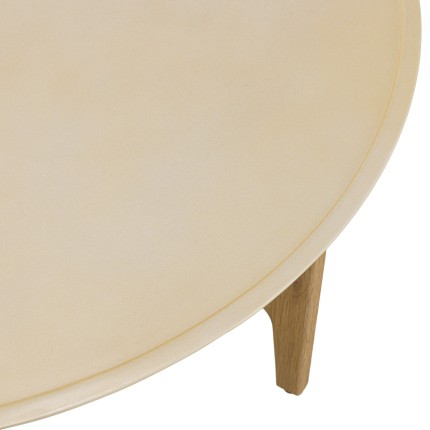 Table basse ronde GREGOIRE en chêne naturel 90x90cm