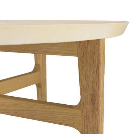 GREGOIRE Round Coffee Table in Natural Oak 90x90cm