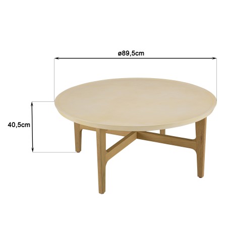 Table basse ronde GREGOIRE en chêne naturel 90x90cm