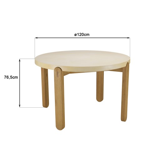 Table à manger ronde GREGOIRE en chêne naturel 121x121cm