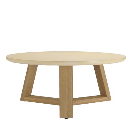 GREGOIRE Round Coffee Table 100x100cm - Beige Concrete Top