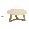 GREGOIRE Round Coffee Table 100x100cm - Beige Concrete Top