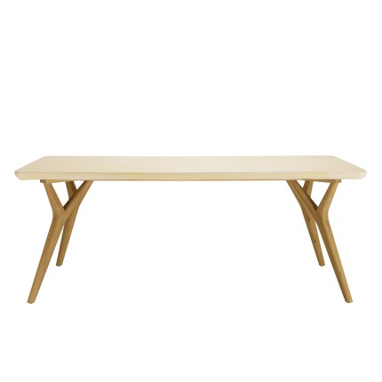 GREGOIRE Rectangular Dining Table 200x100cm - Oak Legs & Concrete Top