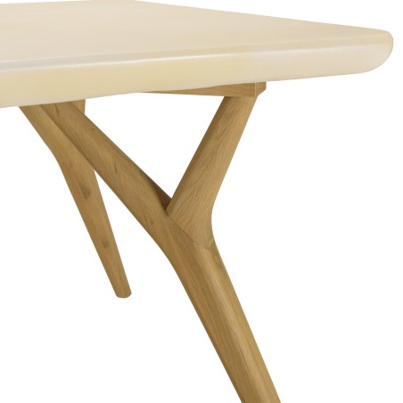GREGOIRE Rectangular Dining Table 200x100cm - Oak Legs & Concrete Top