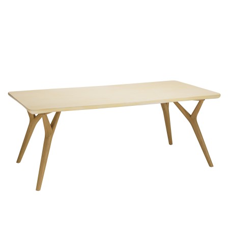 Table à manger GREGOIRE 200x100cm pied Y chêne plateau béton