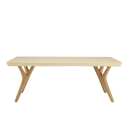 GREGOIRE Rectangular Coffee Table 120x60cm - Beige Concrete & Oak Wood