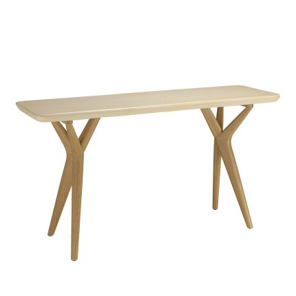 Console GREGOIRE 140x43cm chêne naturel béton beige
