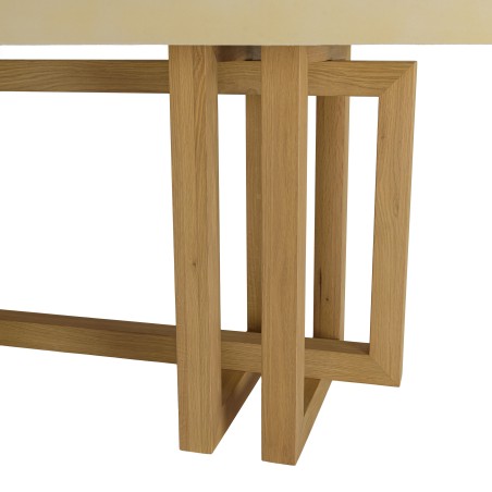 GREGOIRE Rectangular Dining Table 200x100cm - Oak Legs & Concrete Top
