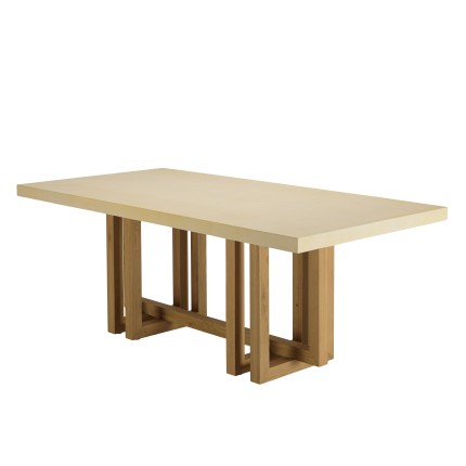 Table à manger GREGOIRE - Chêne et béton 200x100cm