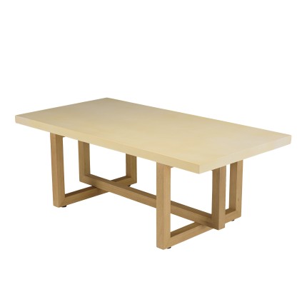 GREGOIRE Rectangular Coffee Table 128x64cm - Concrete Top & Oak Legs