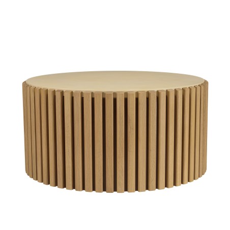 GREGOIRE Round Coffee Table 84x84cm - Wood and Concrete