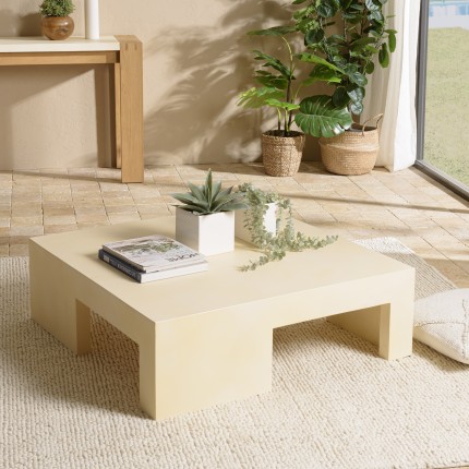 GREGOIRE Square Coffee Table 95x95cm - Beige Concrete